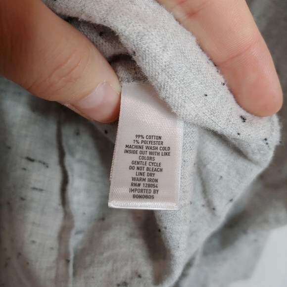 Bonobos Tailored Button‎ Down Collar Long Sleeve Shirt Gray Speckled Large Short - Picture 9 of 9